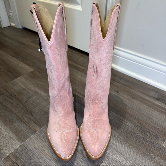 Idyllwind Charmed Life Round Toe Western Cowboy Blush Pink Suede Boots - Picture 3 of 10